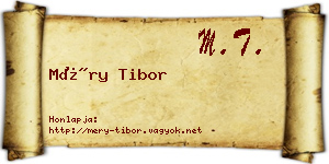 Méry Tibor névjegykártya